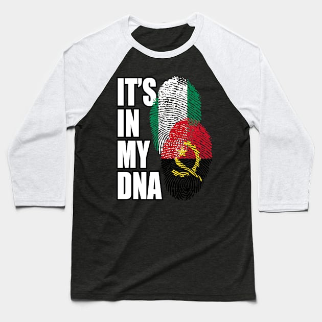 Angolan And Nigerian Mix Heritage DNA Flag Baseball T-Shirt by Just Rep It!!